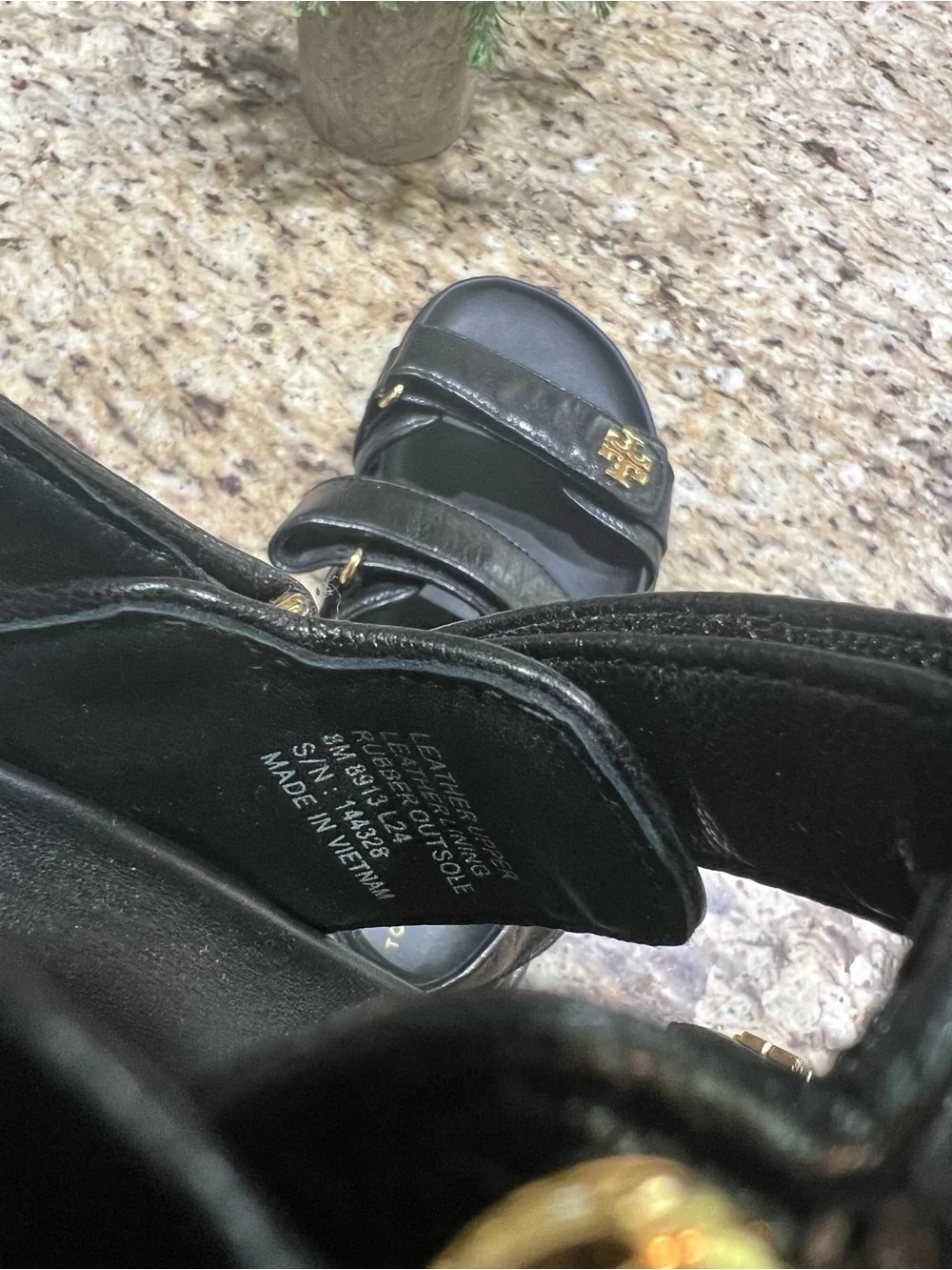 Tory Burch Kira Black Leather Slingback Sandals 8M